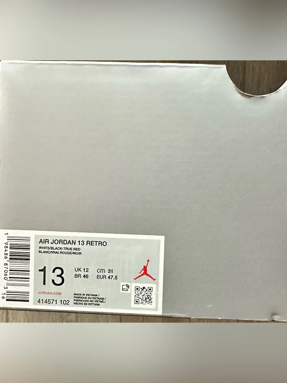 Air Jordan 13 Retro Cherry 2026 Men’s Sz 13 (NEW) (B-Grade) 414571 102 (No Lid)